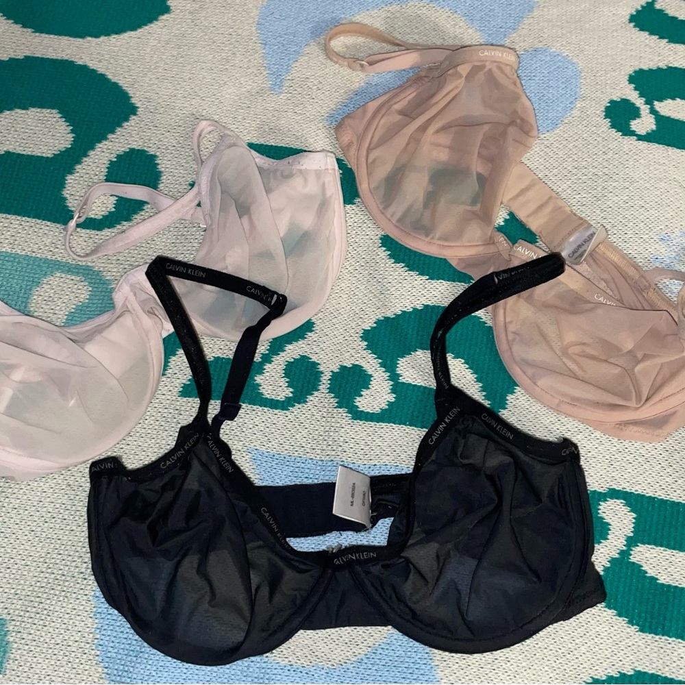 SOLD ❌Calvin Klein Women's Sheer Marquisette Unlined Demi Bra lot